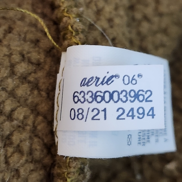 Aerie Dream Sherpa Quarter Zip Sweatshirt Dijon Brown Oversized women's small - Picture 6 of 11